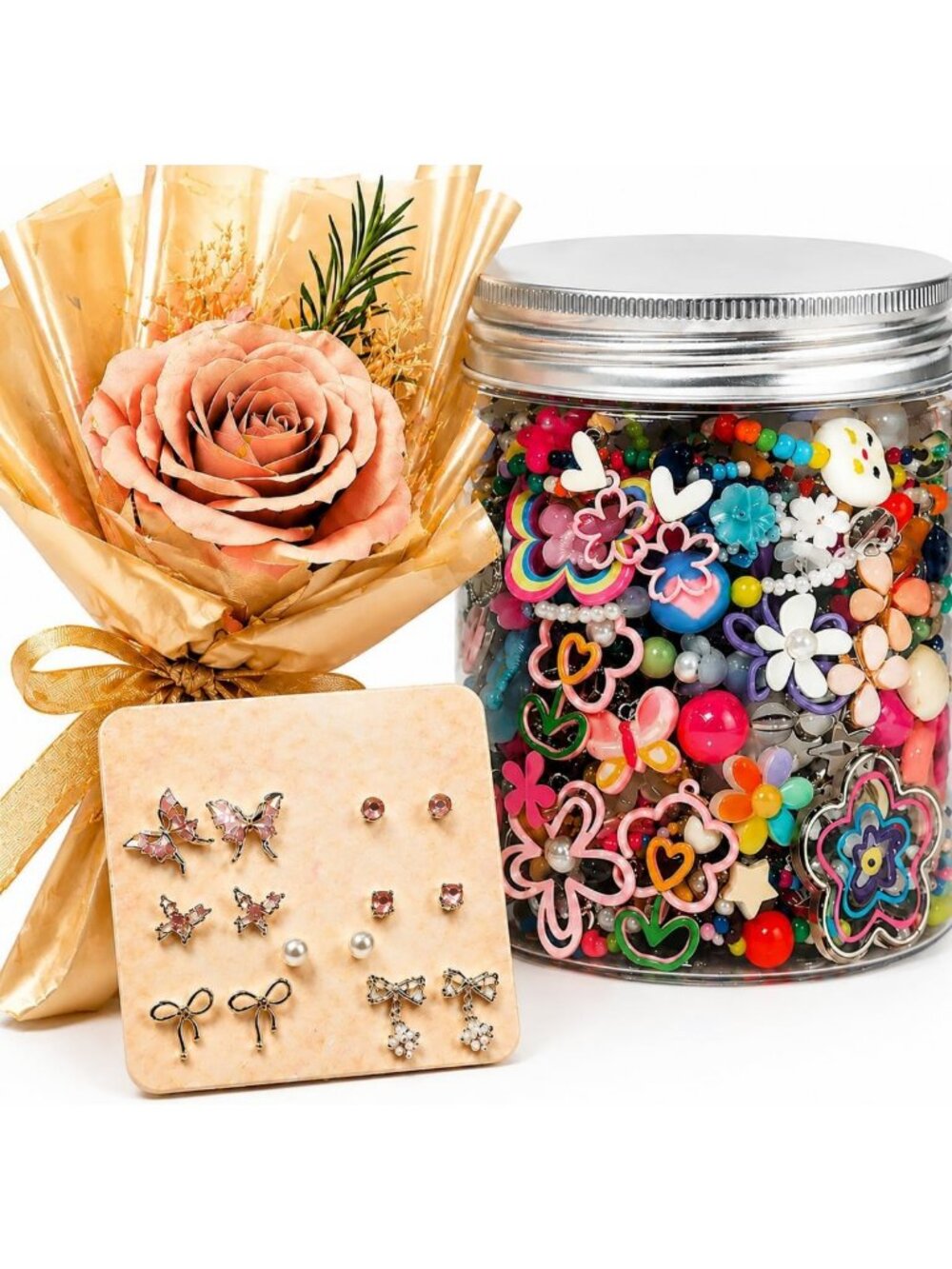 Surprise Jewelry Jar Set - 50-60 Pcs Fashion Jewelry Bundle Gift for Women
